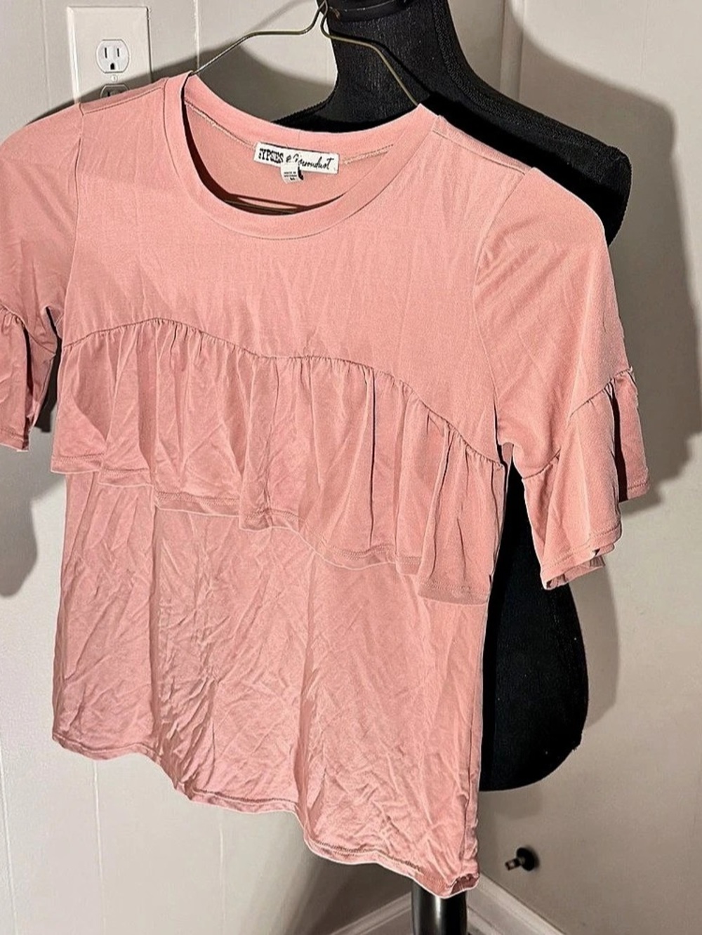 Gypsy & GypsyDust Pink Ruffle Sleeve Top